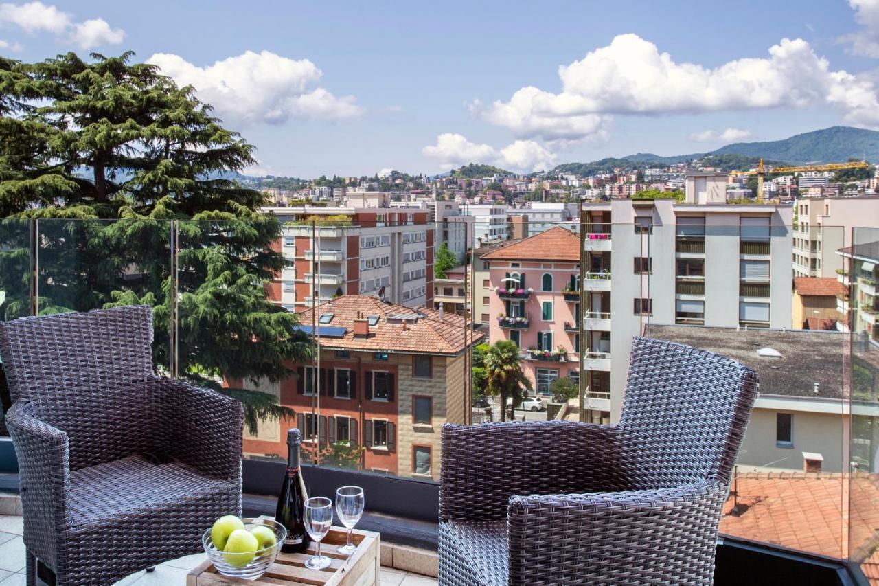 Panoramic Penthouse - Happy Rentals Lugano Bagian luar foto